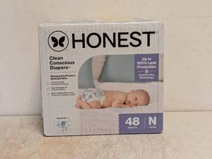 NEW HONEST CLEAN CONSCIOUS DIAPERS SIZE N 48 CT