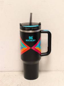 NEW STANLEY QUENCHER H2.0 TUMBLER 40OZ. BLACKMULTICOLOR
