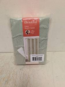 NEW BEAUTIFUL FABRIC SHOWER CURTAIN SAGE GREEN