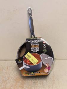 NEW GOTHAM STEEL DIAMOND CERAMIC NONSTICK SAUCEPAN WITH LID 3QT