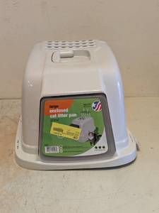 NEW LARGE ENCLOSED CAT LITTER PAN