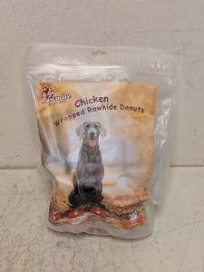 NEW PAWMATE CHICKEN WRAPPED RAWHIDE DONUTS