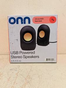 NEW ONN USB POWERED STEREO SPEAKERS