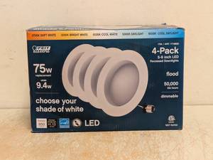 NEW FEIT ELECTRIC 56 LED RECESSED DOWNLIGHTS 75W 4PK