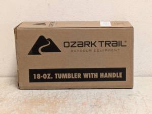 NEW OZARK TRAIL 18OZ. TUMBLER WITH HANDLE ORANGE