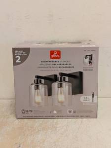 NEW GLOBE RECHARGEABLE SCONCES 2PK