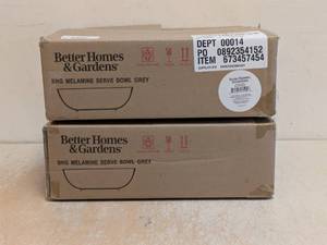 (2) NEW BHG MELAMINE SERVE BOWL GREY