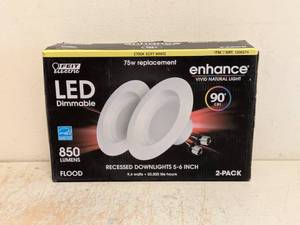 NEW FEIT ELECTRIC LED DIMMABLE RECESSED DOWNLIGHTS 5-6 75W 2PK
