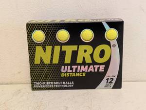NEW NITRO ULTIMATE DISTANCE TWO PIECE GOLF BALLS 12PK