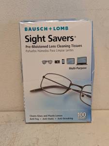 NEW BAUSCH  LOMB SIGHT SAVERS PRE MOISTENED LENS CLEANING TISSUES