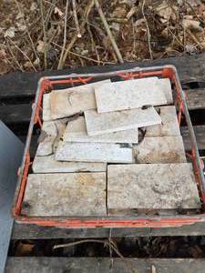 Milk Crate of Travertine Tile