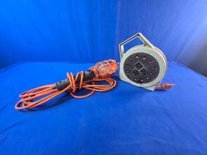 Corded Work Light and Retractable Extension Cord Reel
