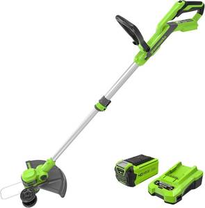 Greenworks 40V Cordless 2-in-1 Trimmer Edger (Gen 2) - 13" Lawn Weed Wacker for Fence & Sidewalk , Lightweight Gas Trimmer Alternative with Auto Feed Spool , 2.0Ah Battery & Charger