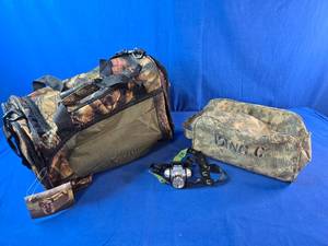 (2) Camo Duffle Bags and Light