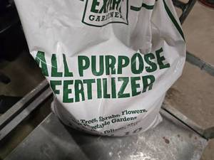 40lb Bag of All Purpose Fertilizer Bag is open but Close to Full