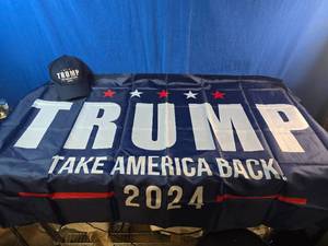 (New) Trump Banner and Trump Hat 2024
