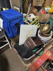 Pallet of used cords  hoses  balls etc