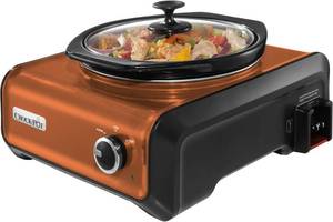 Crock-Pot SCCPMD2-CP Hook Up Round Connectable Entertaining System, 2-Quart, Metallic Copper