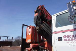 1995 Ford L9000 Flatbed With Mounted Fassi F330 Knuckle Boom Crane