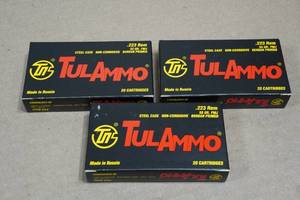 60 TulAmmo .223 Rem 55 Gr FMJ Steel Case Ammo