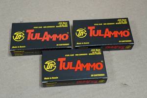 60 TulAmmo .223 Rem 55 Gr FMJ Steel Case Ammo