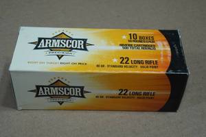 500 Armscor .22 LR 40 Gr Solid Ammo