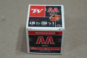 25 Winchester AA .410 Bore 2-12 9 Shot Shotshells