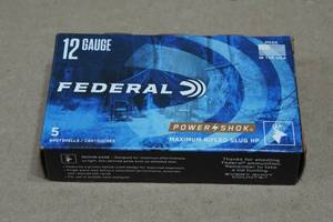 5 Federal Power-Shok 12 Gauge 2-34 Rifled HP Slugs