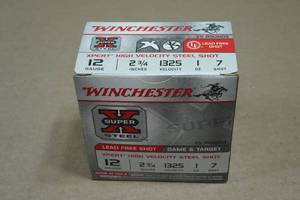 25 Winchester Super-X 12 Gauge 2-34 Steel 7 Shot Shotshells