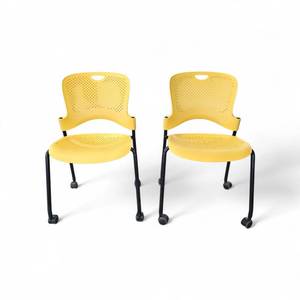 2 Herman Miller Caper Chairs On Wheels-Yellow Retail at $320 Each