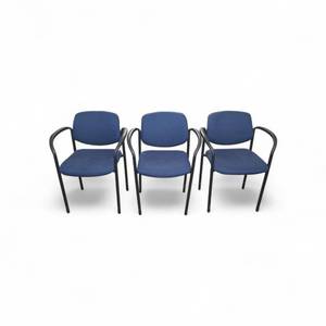 Set of 3 Blue Stacking Chairs