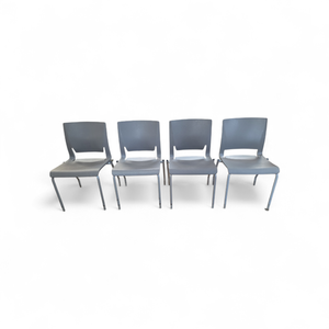4 SitOnIt Gray Stacking Chairs Retails New for $680