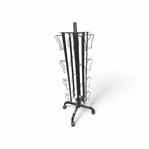 73 black steel spinning greeting card display rack, rotates 360 degrees