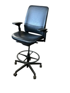 black leather drafting chairs