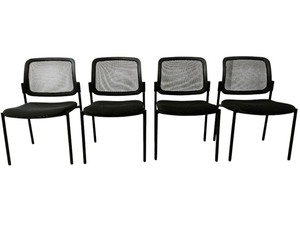 Black Mesh back stackable chairs