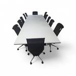 Halcon 14ft Conference Table, Outlets in each Drawer  w/ 12 Leather Mesh Back Fully Adjustable Vitra Chairs Valued $22,000