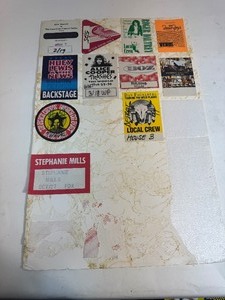 Poster Board With Vintage Backstage Passes
