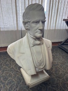 One of A Kind Hand Carved Marble William A. Graham Bust