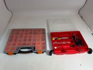 Lot of (2) Tool Organizers & Rotary Tool w Accessories
