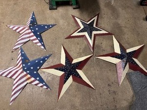 Lot of (5) 3 American Decretive Metal Stars
