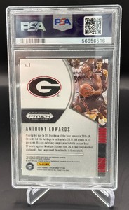 Anthony Edwards RC PSA 10 Gem Mint 2020 Prizm Draft Picks #1 Minnesota Timberwolves Rookie Basketball Card