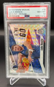 Luka Doncic PSA 10 Gem Mint 2019 Mosaic Give and Go #10 Basketball Card