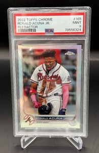 Ronald Acuna Jr. Refractor PSA 9 Mint 2022 Topps Chrome #165 Baseball Card