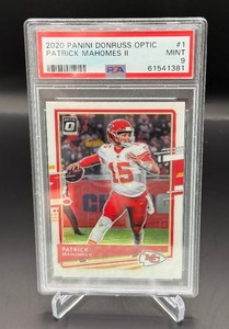 Patrick Mahomes PSA 9 Mint 2020 Dontuss Optic #1 Football Card