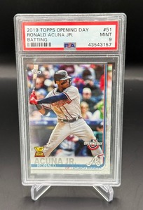 Ronald Acuna Jr. PSA 9 Mint Rookie Cup 2019 Topps Opening Day #51 Baseball Card