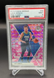 Luka Doncic PSA 9 Mint Pink Camo 2019 Mosaic #44 Basketball Card