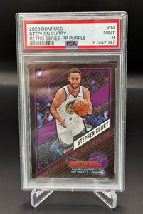 Steph Curry PSA 9 2023 Donruss Retro Series Purple #14 Basketball Card