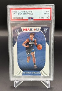 Anthony Edwards RC PSA 9 Mitn 2020 Hoops #216 Rookie Minnesota Timberwolves Basketball Card
