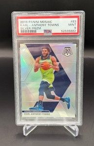 Karl-Anthony Towns PSA 9 Mint 2019 Mosaic Silver Prizm #83 Minnesota Timberwolves Basketball Card