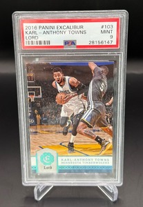 Karl-Anthony Towns PSA 9 Mint 2016 Excalibur Lord #103 Basketball Card